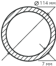 Труба нержавеющая 114х7 мм.  20Х23Н18 бесшовная, круглая, матовая